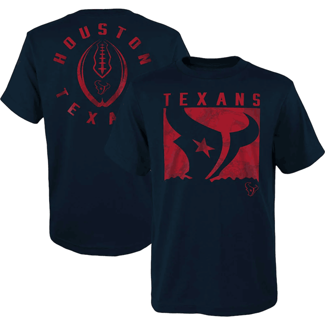 Men's Navy Houston Texans Preschool Liquid Camo Logo T-Shirt